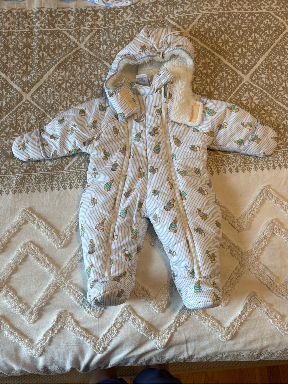 Vintage Peter Rabbit baby snowsuit (or pramsuit) by Quiltex 6 months